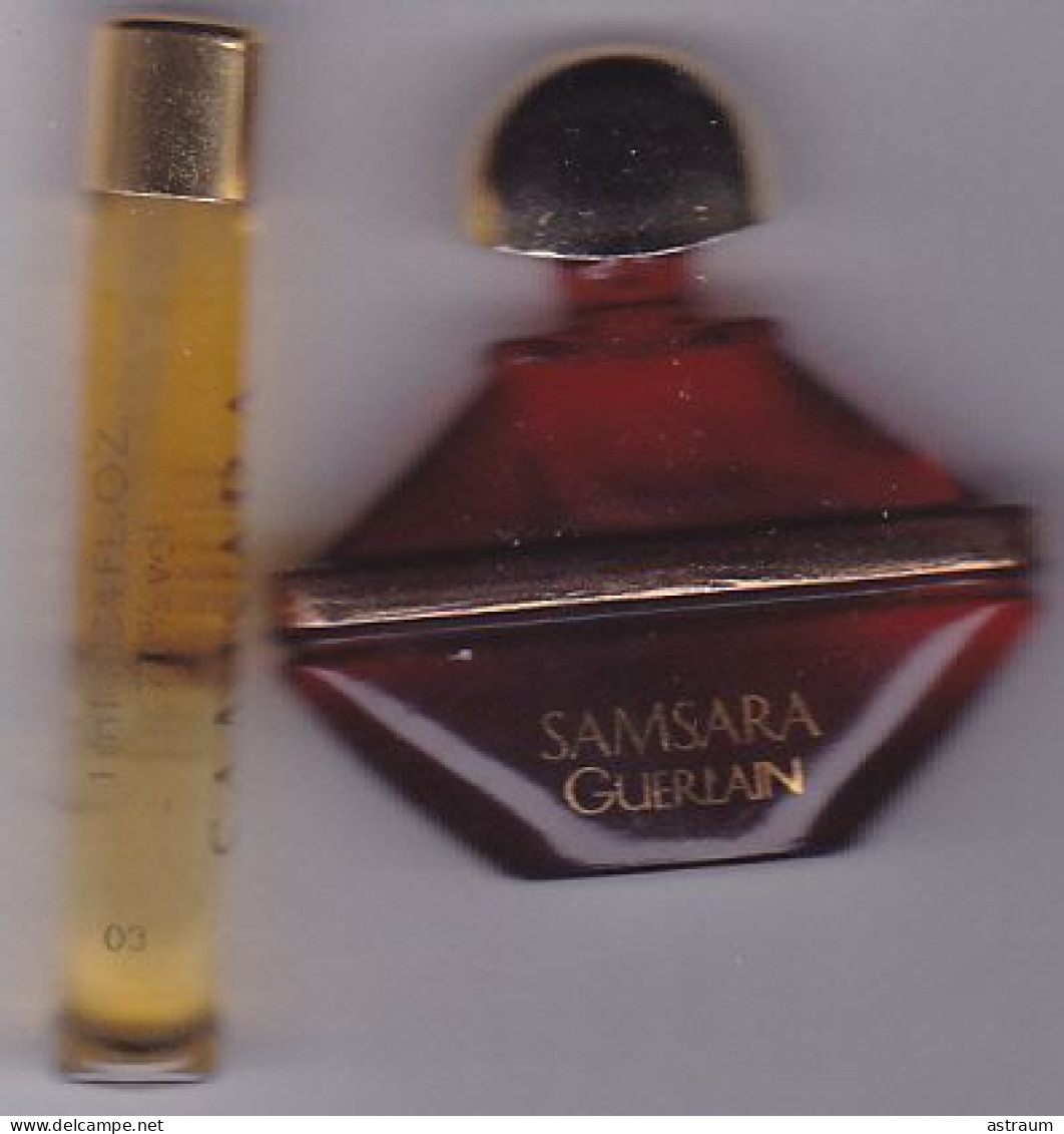 Lot De 2 Miniature Vintage Parfum  - Guerlain - EDP + Parfum - Samsara - Pleine Sans Boite 2ml + Tube 2ml Plein - Miniaturen Flesjes Dame (zonder Doos)