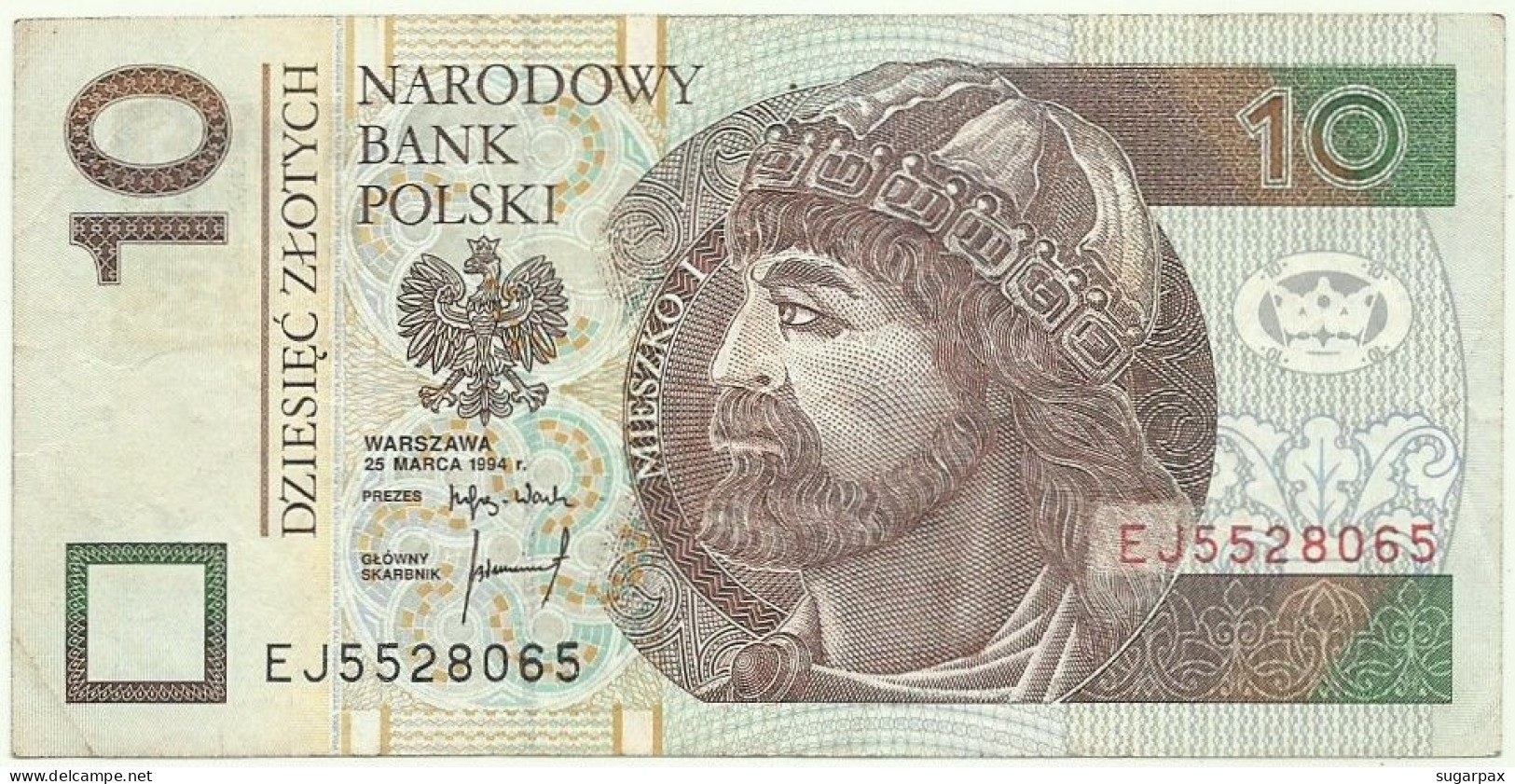 POLAND - 10 Zlotych - 23.5.1994 ( 1995 ) - Pick 173.a - Série EJ - Narodowy Bank Polski - Polen