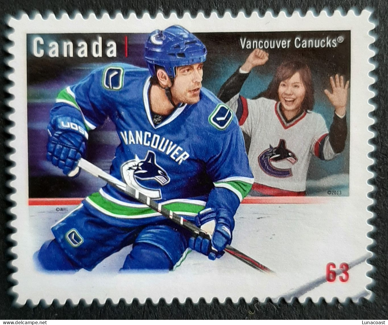 Canada 2013 USED  Sc 2669a,   63c  NHL Vancouver Canucks - Used Stamps