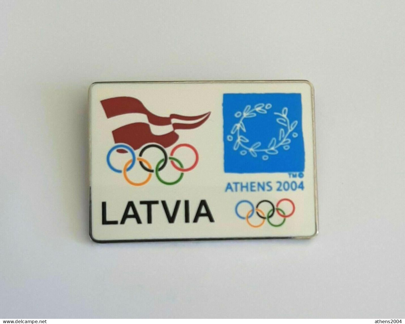 @ Athens 2004 Olympic Games - Latvia Dated NOC Pin - Olympic Games
