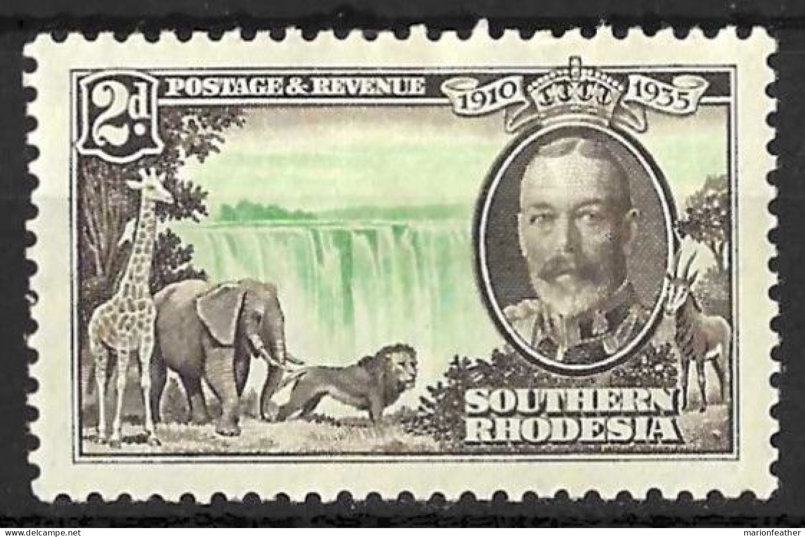 SOUTHERN RHODESIA....KING GEORGE V..(1910-36.).....JUBILEE...2d....SG32....(CAT.VAL.£8.50..)....MH... - Southern Rhodesia (...-1964)