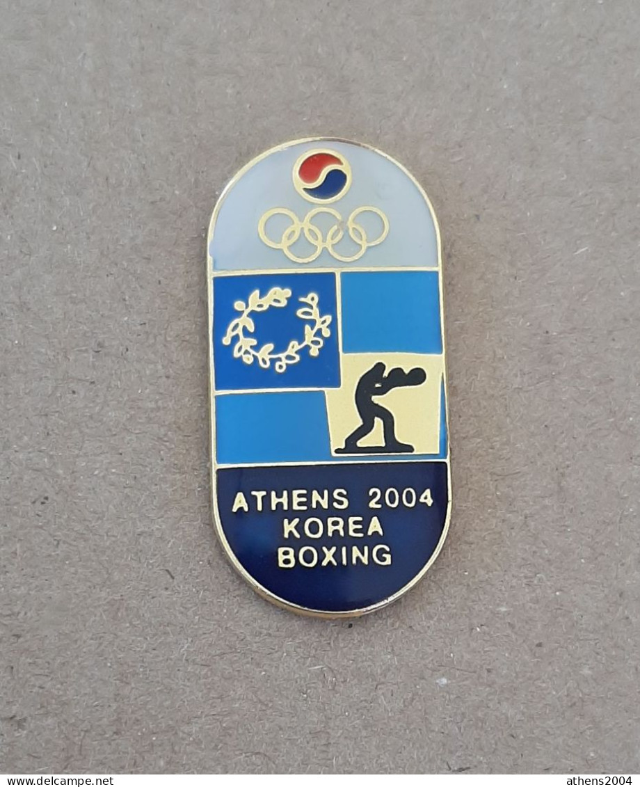 @ Athens 2004 Olympic Games - Korea Dated NOC Pin, Boxing Pin - Olympic Games