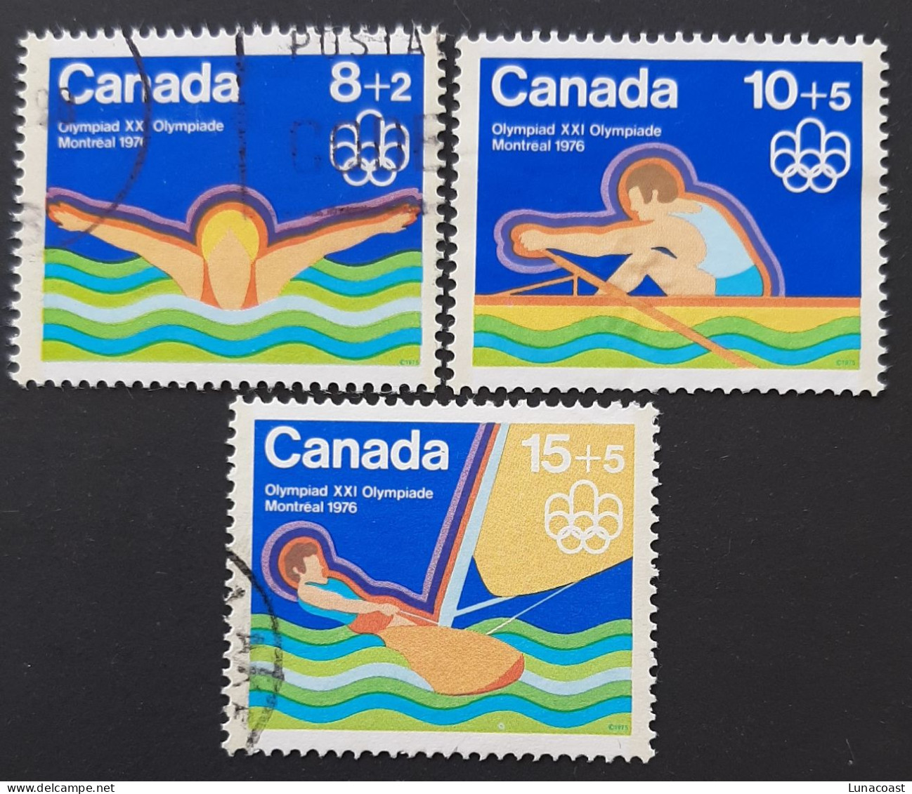 Canada 1975 USED  Sc B4-B5-B6,   Water Sports - Oblitérés