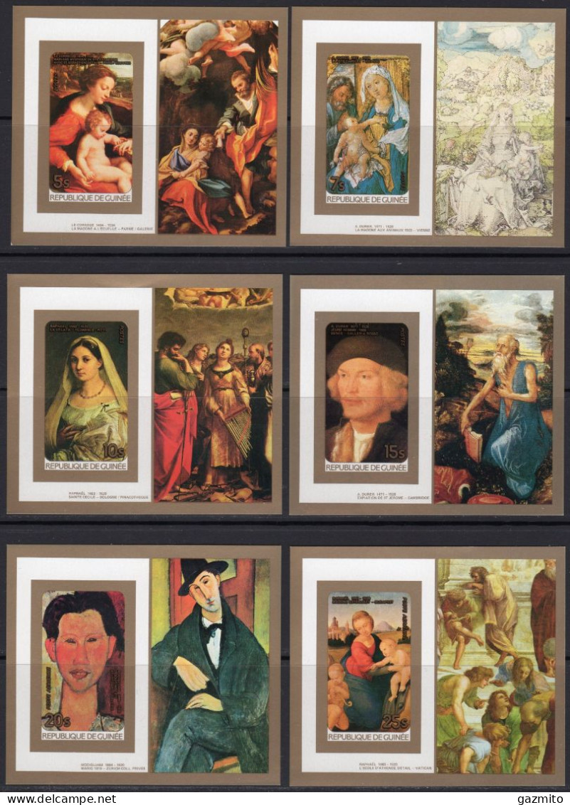 Guinea 1984, Art, Modigliani, Raphael, Durer, Correggio, 6BF IMPERFORATED - Madonna