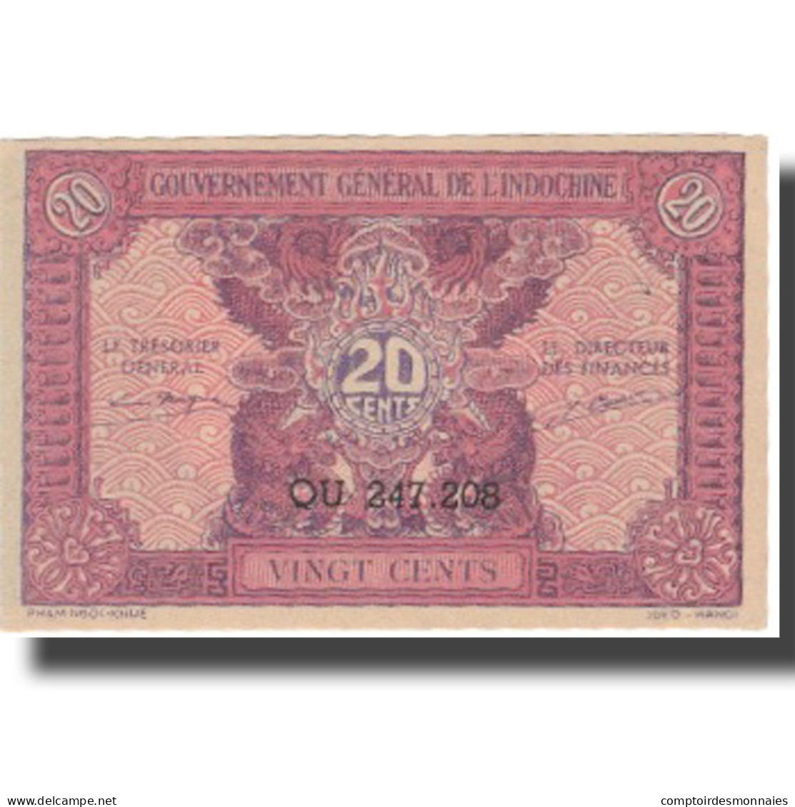 Billet, FRENCH INDO-CHINA, 20 Cents, Undated (1942), KM:90, NEUF - Indocina