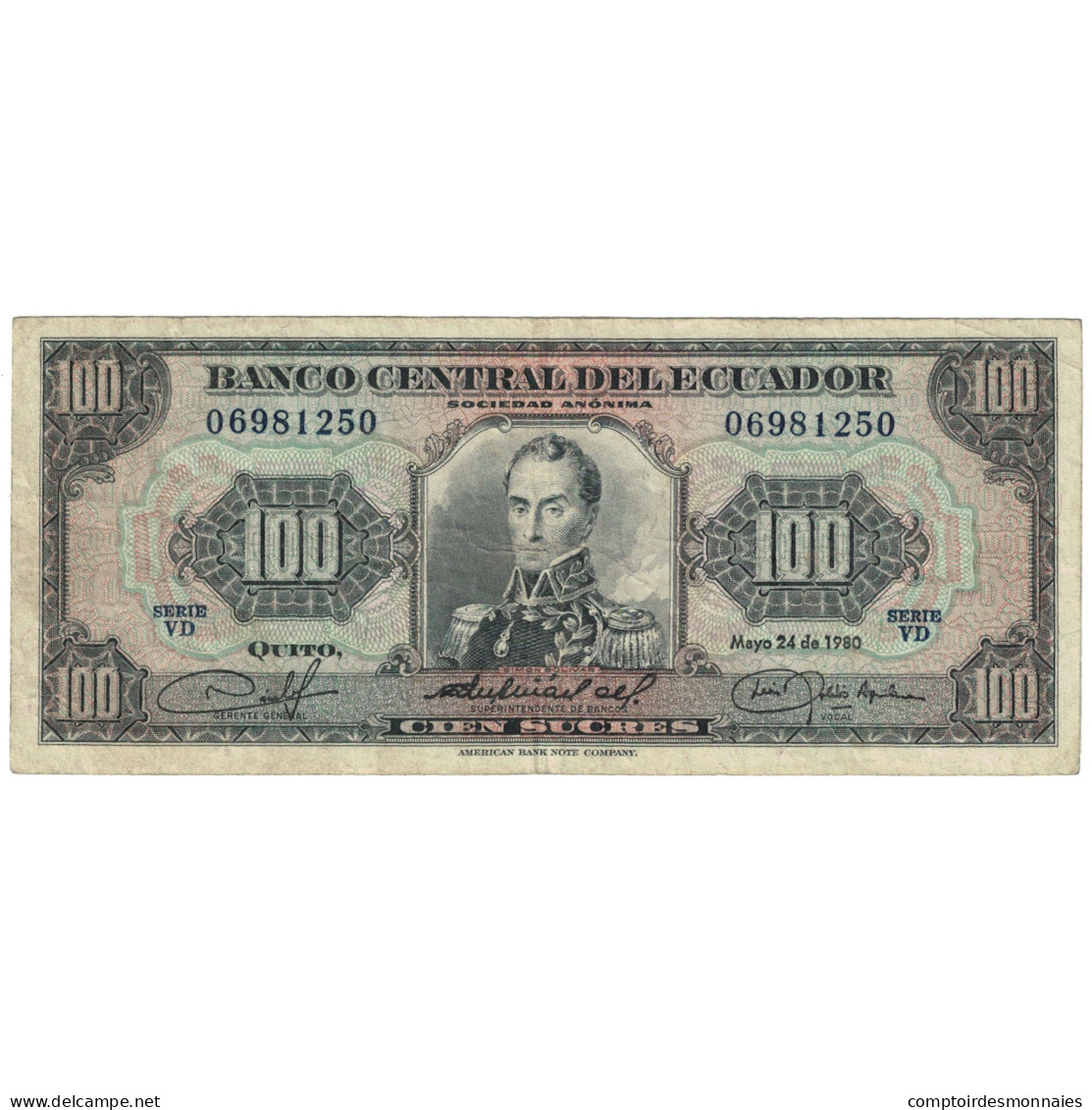 Billet, Équateur, 100 Sucres, 1980, 1980-05-24, KM:112a, TB - Ecuador
