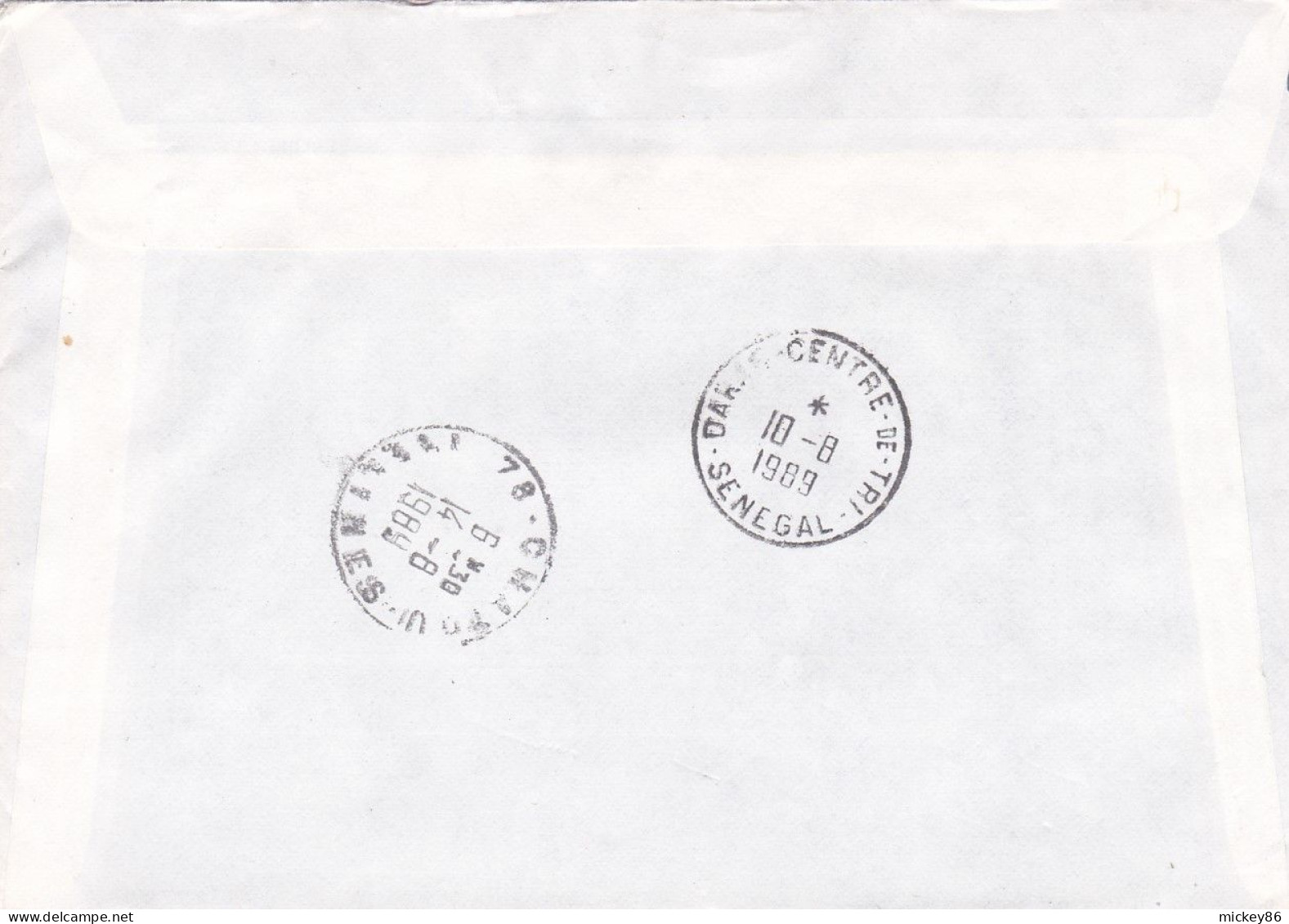 Sénégal-1989- Lettre Recommand DAKAR Pour CHATOU-78 (France)-Beau Timbre Seul Sur Lettre-beaux Cachets DAKAR-PHILATELIE - Sénégal (1960-...)