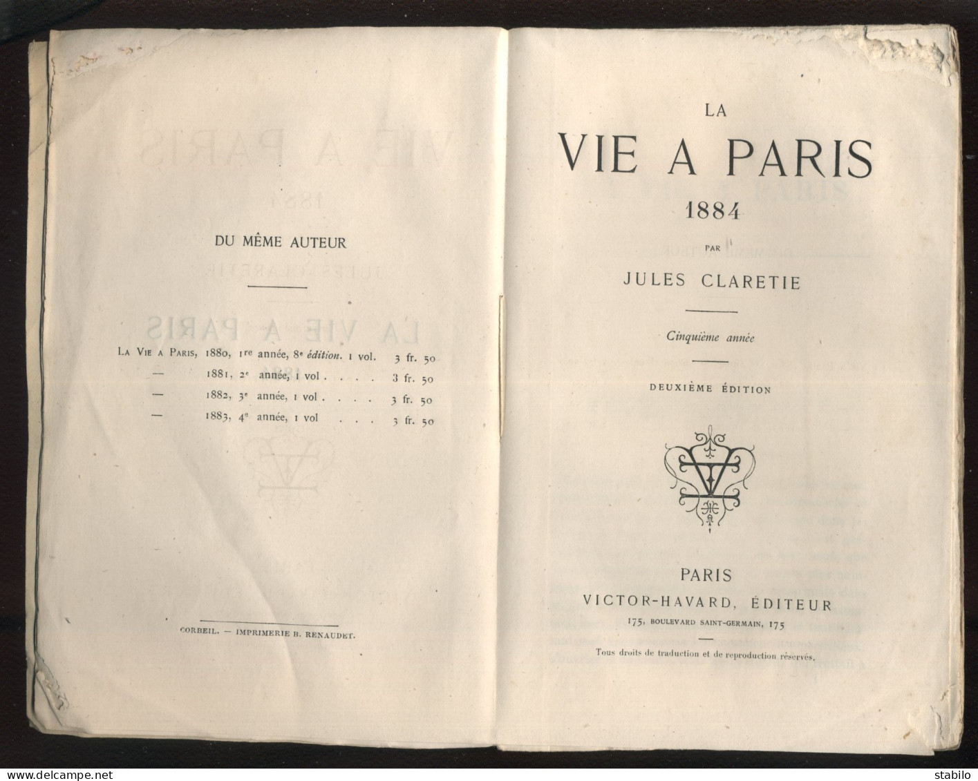 LA VIE A PARIS  PAR JULES CLARETIE - EDITION VICTOR HAVARD 1884 - Parigi