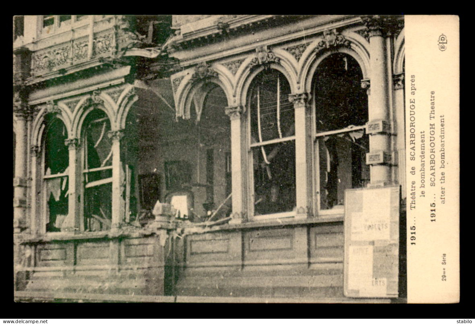 ROYAUME-UNI - ANGLETERRE - SCARBOROUGH -  LE THEATRE APRES LE BOMBARDEMENT EN 1915 - Scarborough