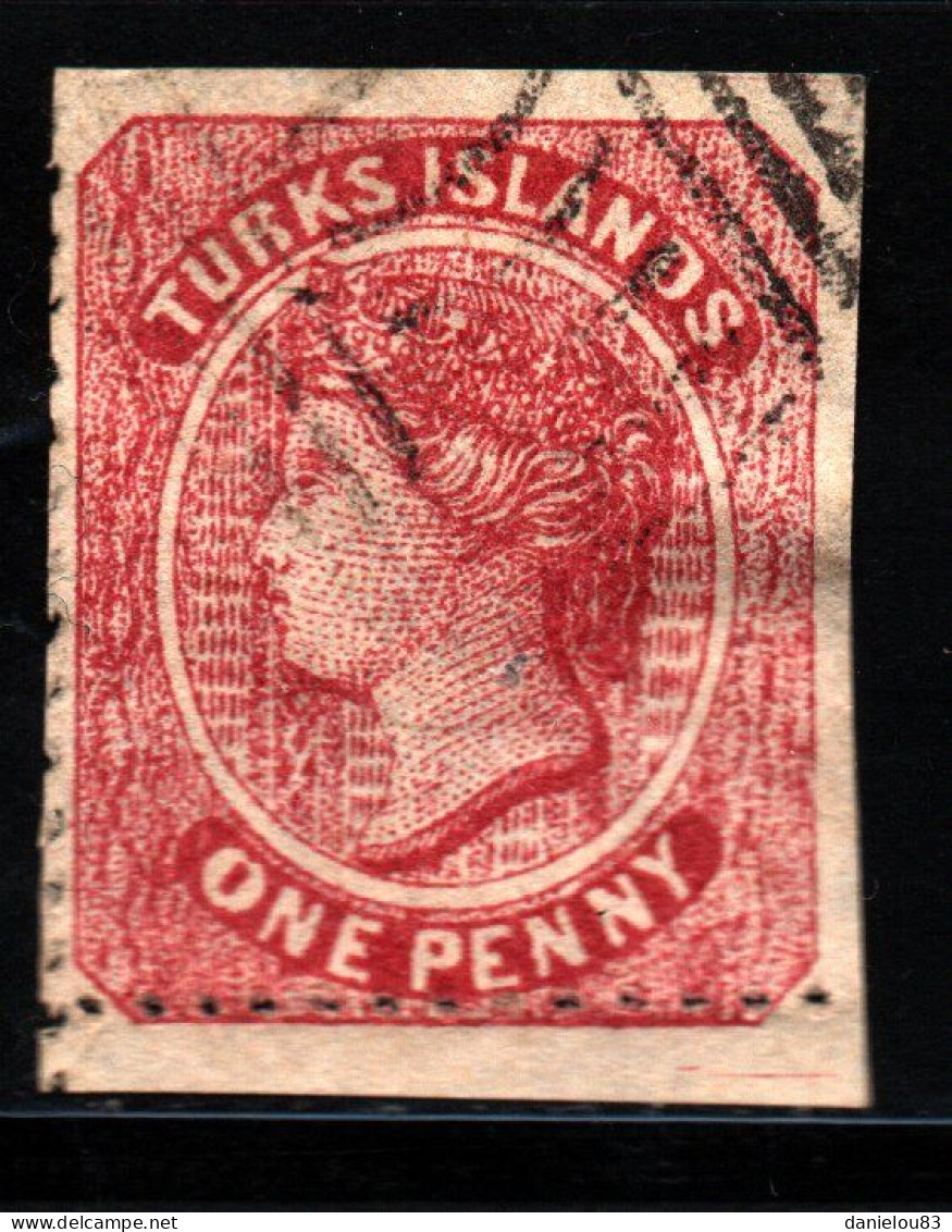 Timbre TURKS ET CAÏQUES - YT N ° 1 Année 1872 - Oblitéré - Côte: 80€ - Turks And Caicos