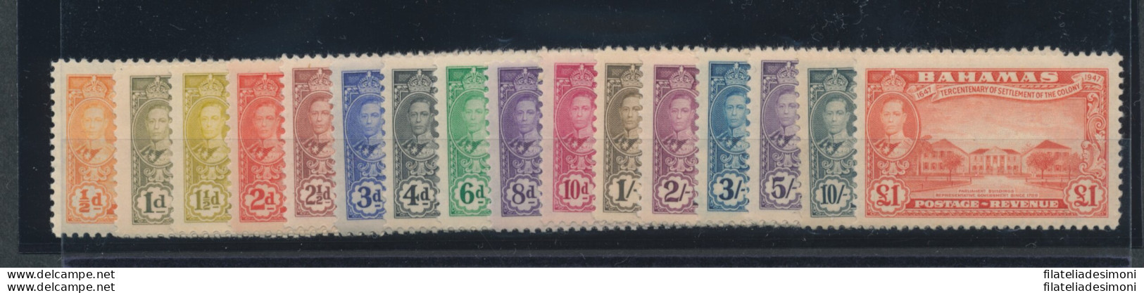 1948 BAHAMAS - SG 178/193 - 16 Valori MLH* - Other & Unclassified