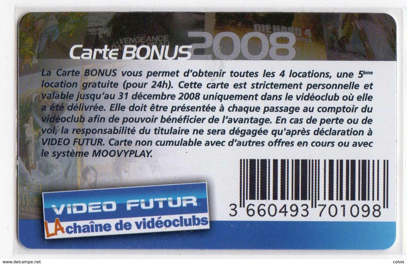 VIDEO FUTUR CARTE BONUS 2008 - Autres & Non Classés