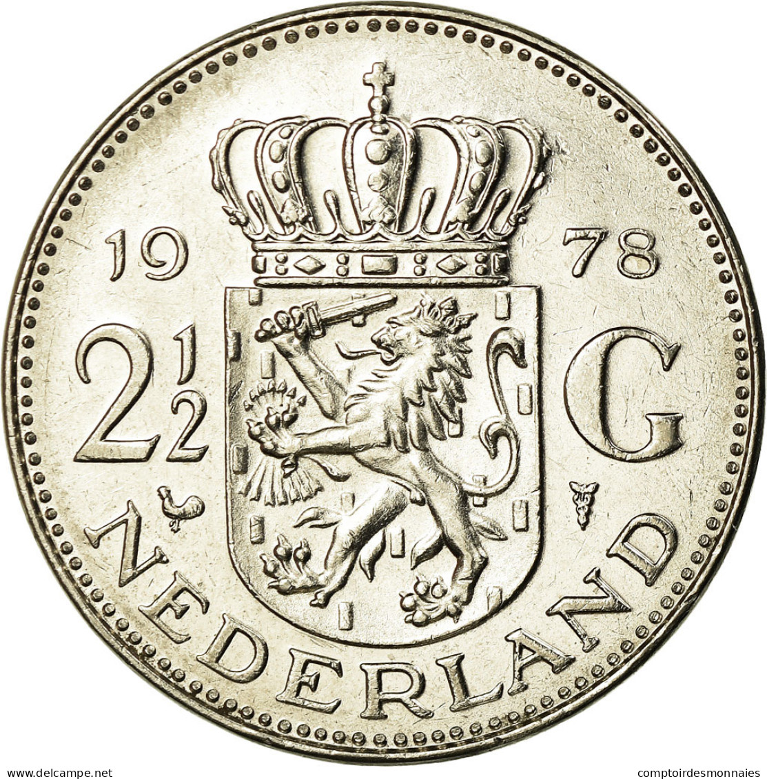 Monnaie, Pays-Bas, Juliana, 2-1/2 Gulden, 1978, TTB, Nickel, KM:191 - 1948-1980 : Juliana