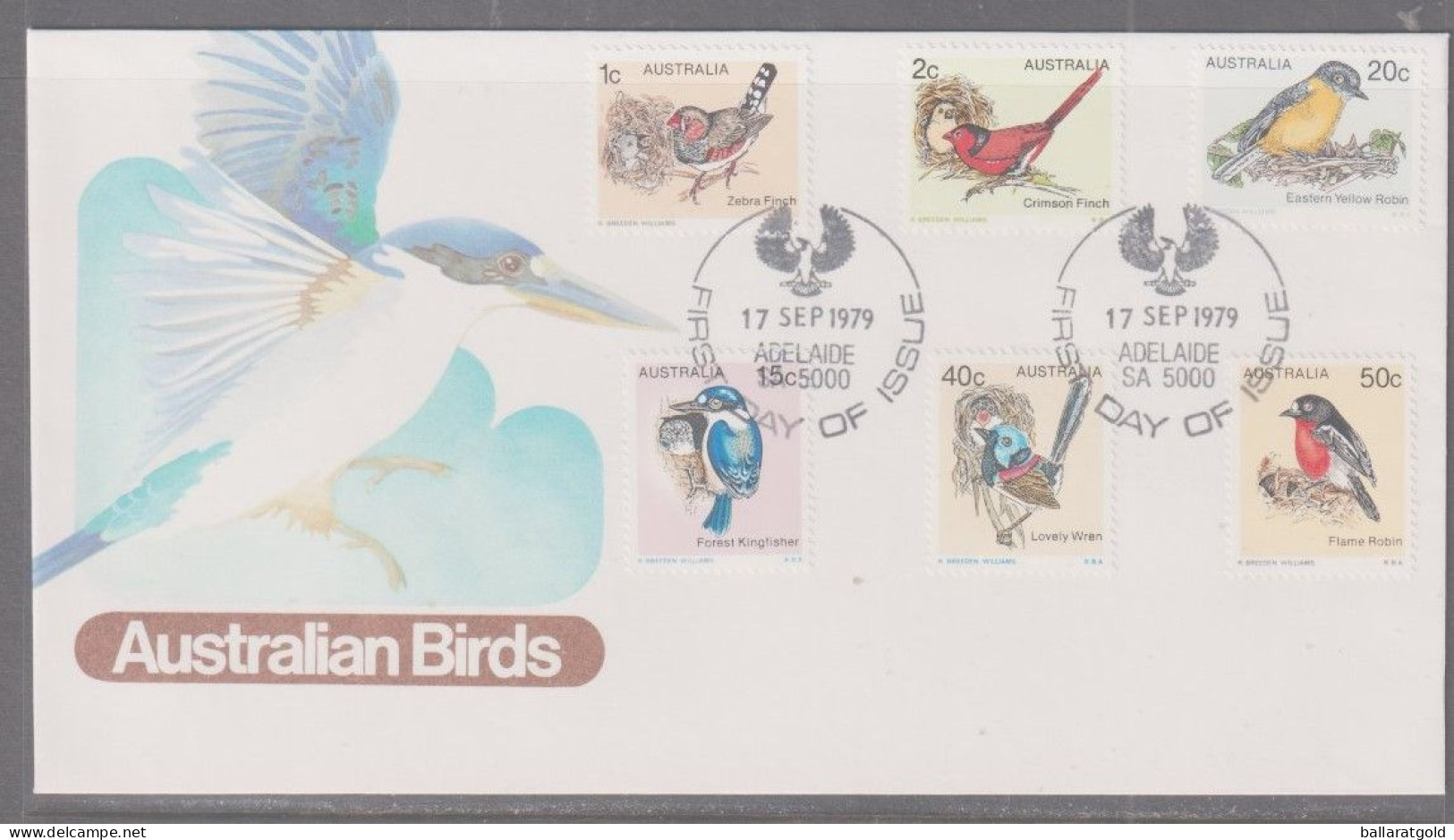 Australia 1979 Birds First Day Cover - Adelaide Cancellation - Briefe U. Dokumente