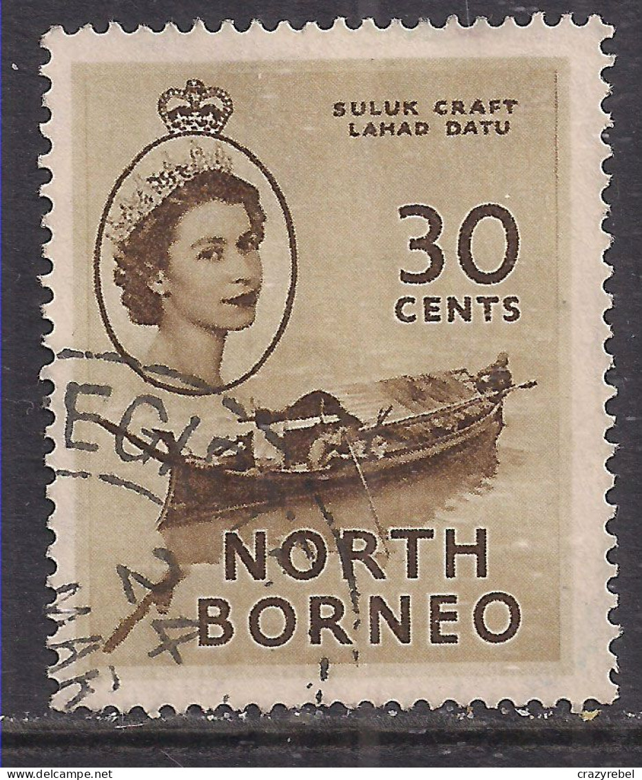 North Borneo 1954 QE2 30c Suluk Craft Used SG 381 ( K1322 ) - Borneo Del Nord (...-1963)