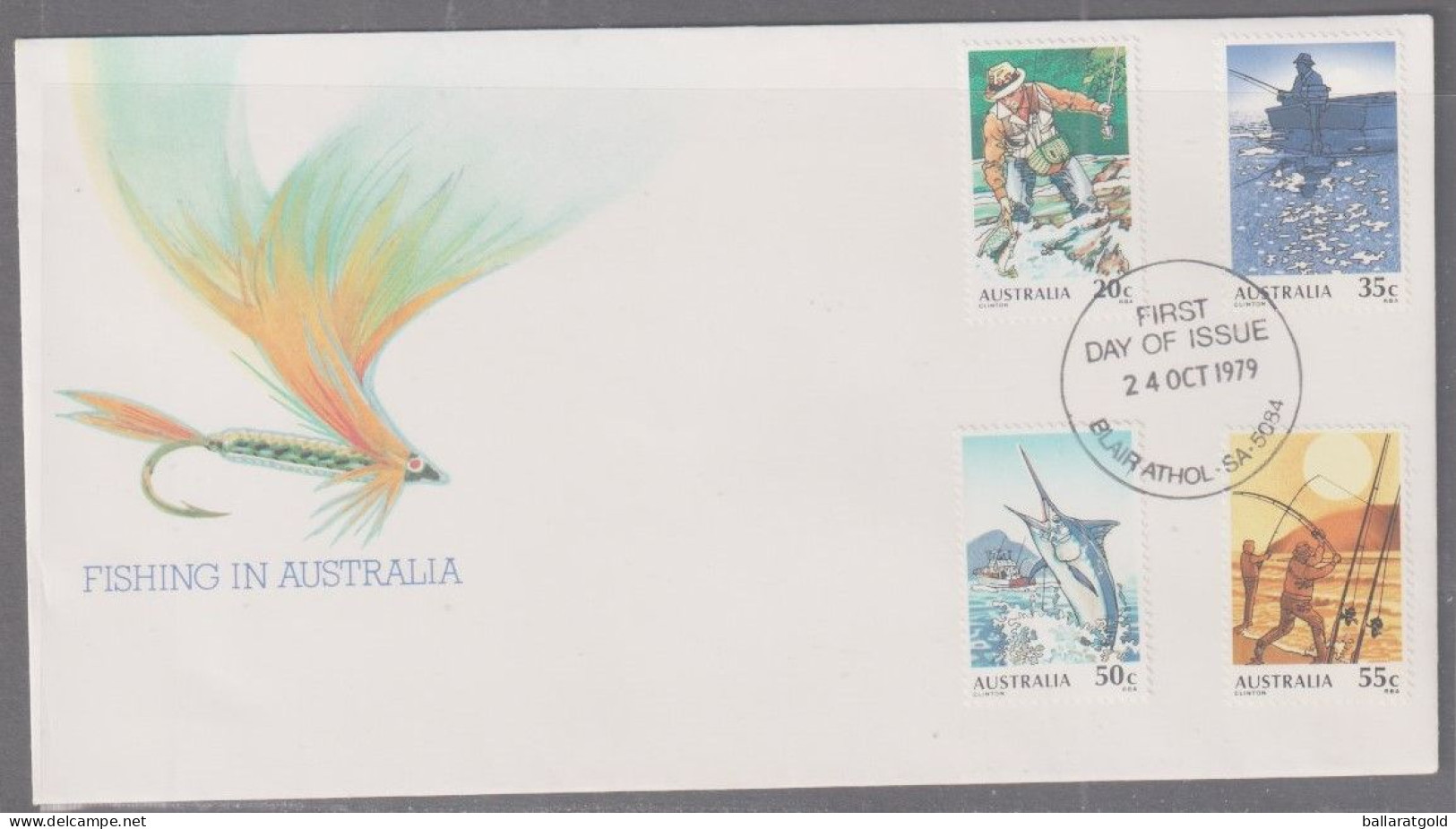 Australia 1979 Fishing First Day Cover - Blair Athol SA  Cancellation - Lettres & Documents