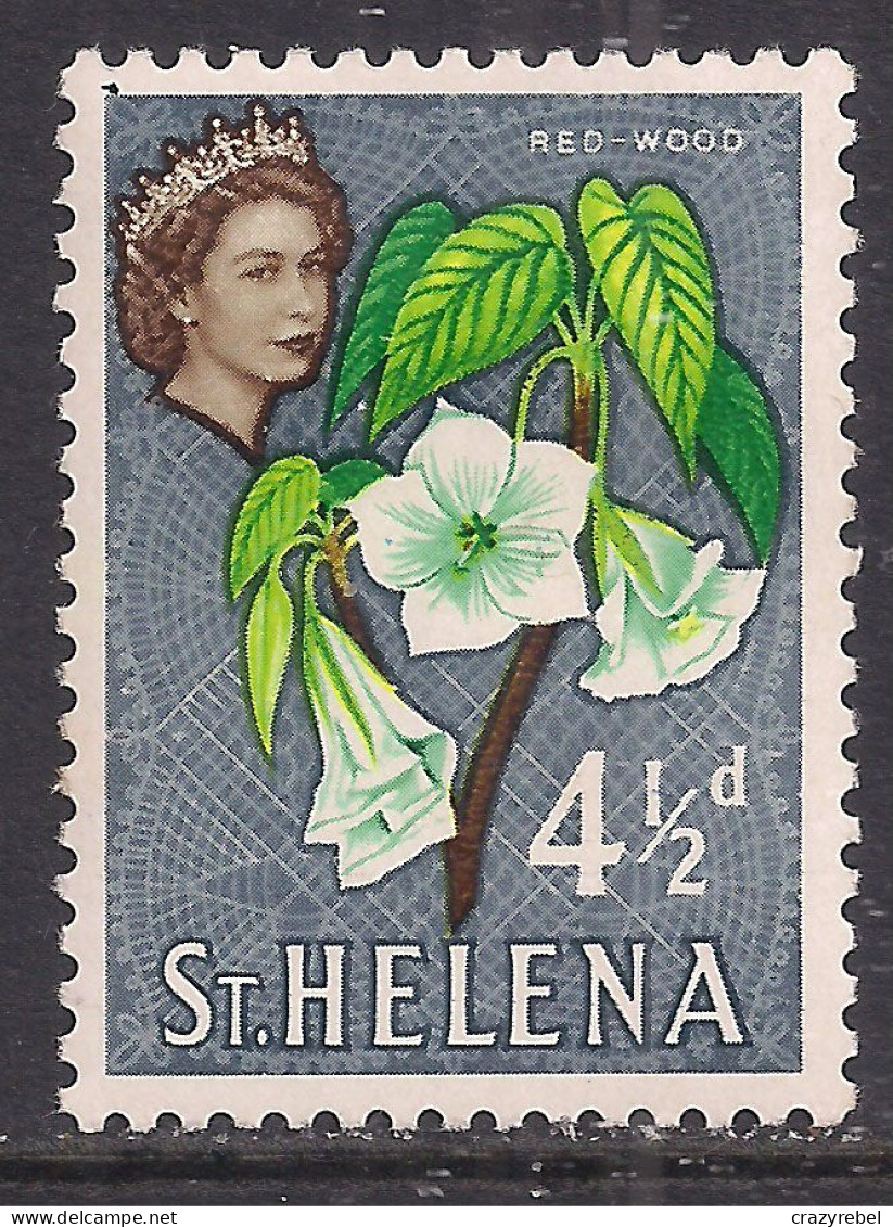 St Helena 1953 QE2 4 1/2d Red Wood  SG 180 MM ( L76 ) - Saint Helena Island