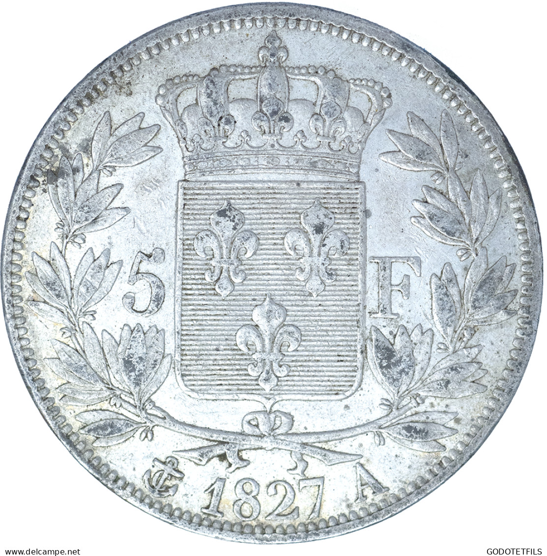 Charles X-5 Francs 1827 Paris - 5 Francs