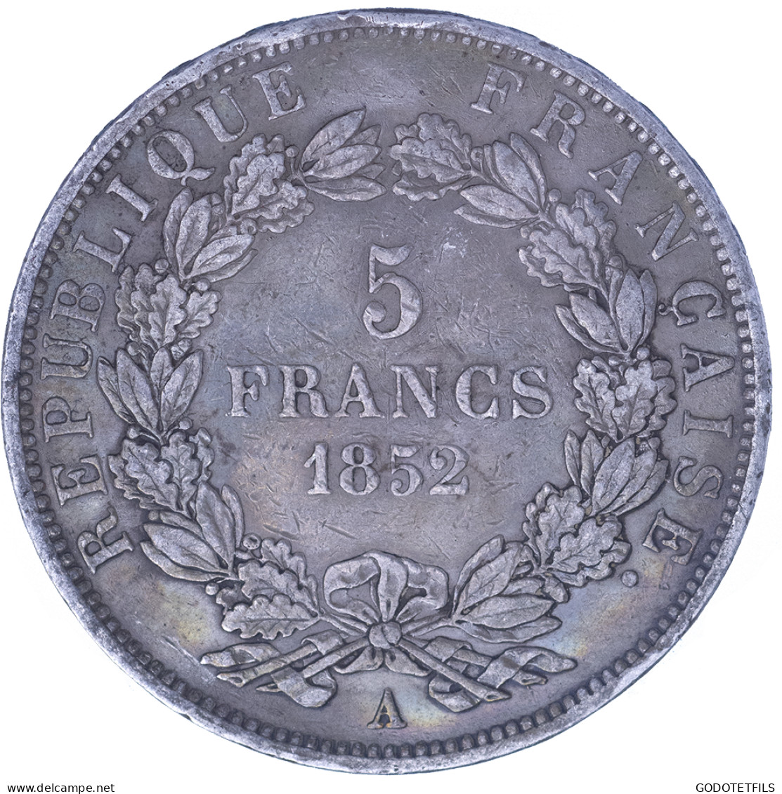 Deuxième-République-Louis-Napoléon-Bonaparte 5 Francs 1852 Paris - 5 Francs