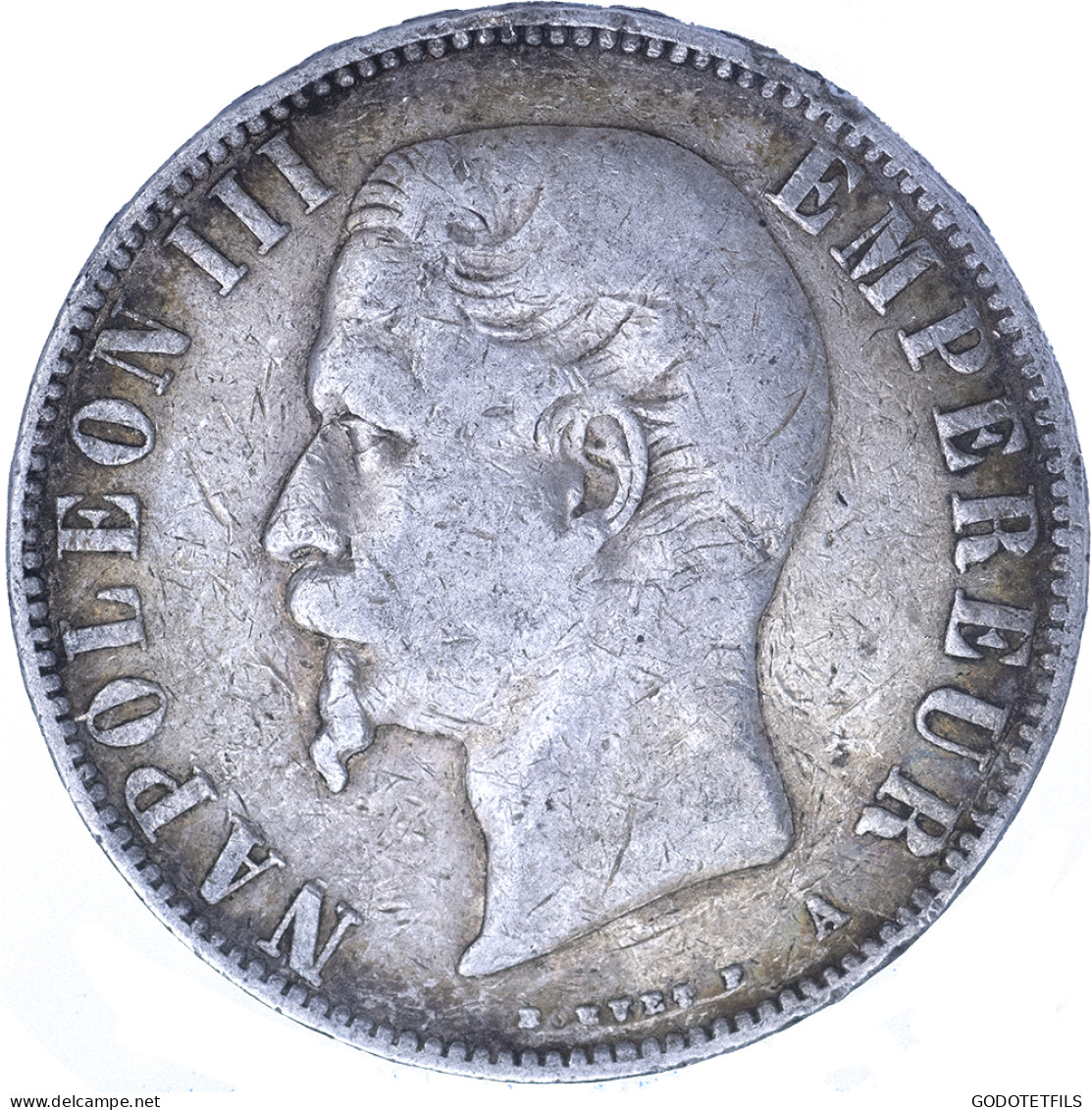 Second-Empire- 5 Francs Napoléon III Tête Nue 1855 Paris - 5 Francs