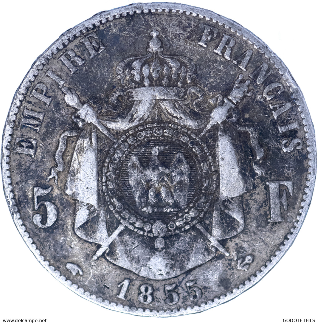 Second-Empire- 5 Francs Napoléon III Tête Nue 1855 Paris - 5 Francs