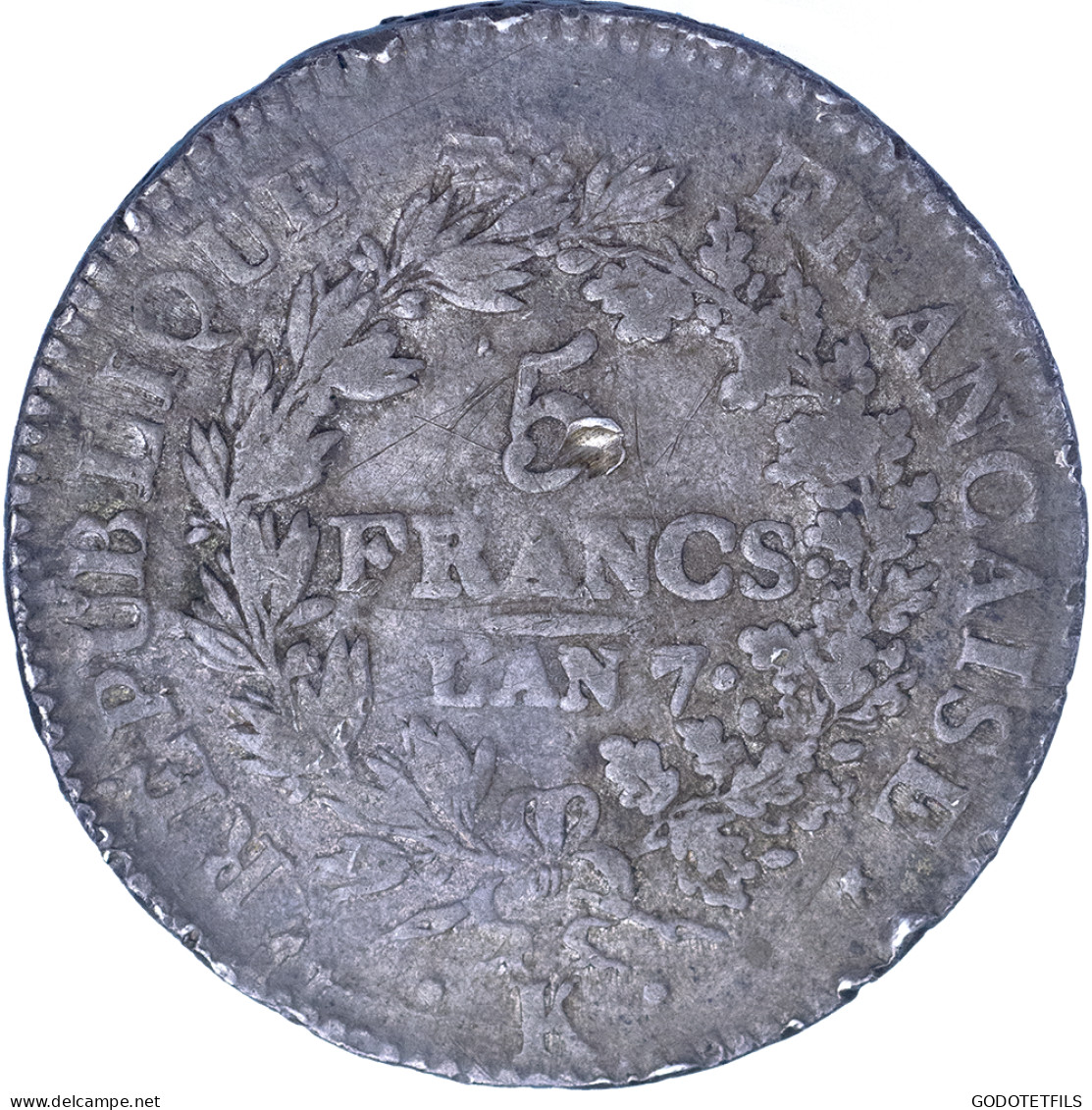 Directoire- 5 Francs Union Et Force L&#039;an 7 (1799) Paris - 5 Francs