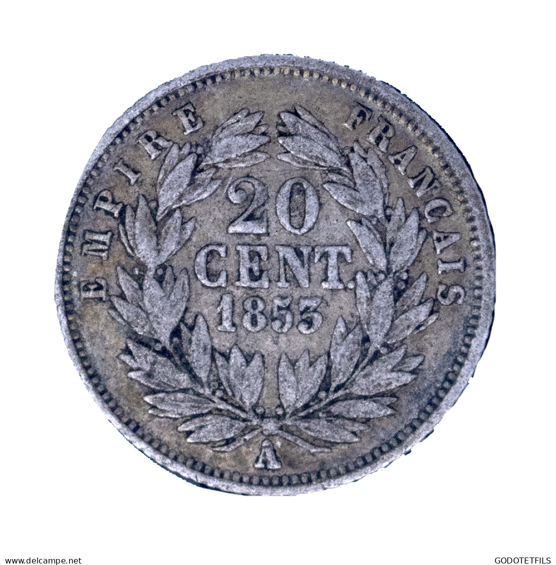 Second-Empire-20 Centimes Napoléon III Tête Nue 1853 Paris - 20 Centimes