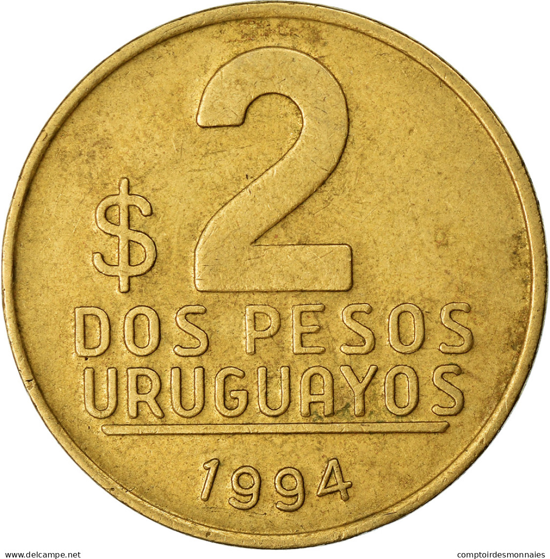 Monnaie, Uruguay, 2 Pesos Uruguayos, 1994, TTB, Aluminum-Bronze, KM:104.1 - Uruguay