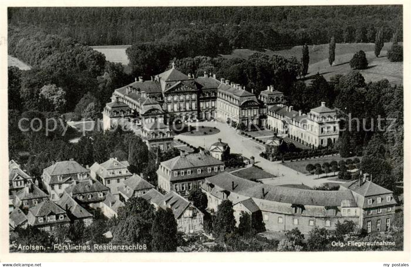 73811007 Bad Arolsen Fuerstliches Residenzschloss Original Fliegeraufnahme Bad A - Bad Arolsen