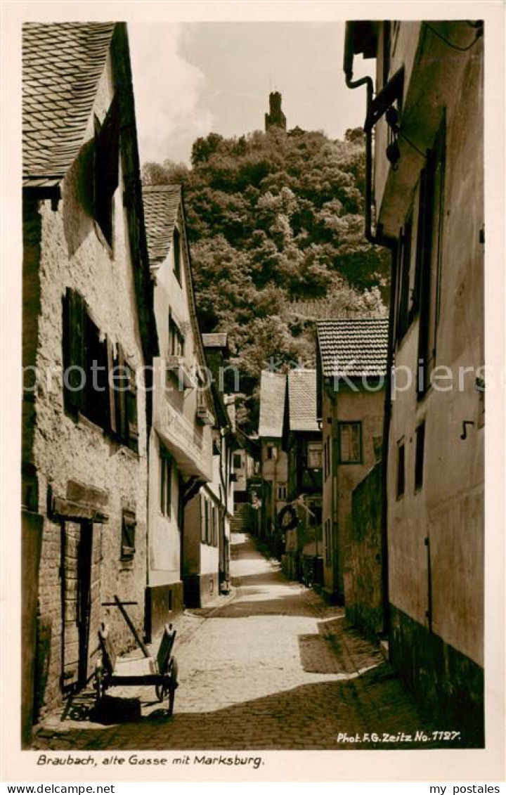 73810725 Braubach Rhein Alte Gasse Mit Marksburg Braubach Rhein - Braubach