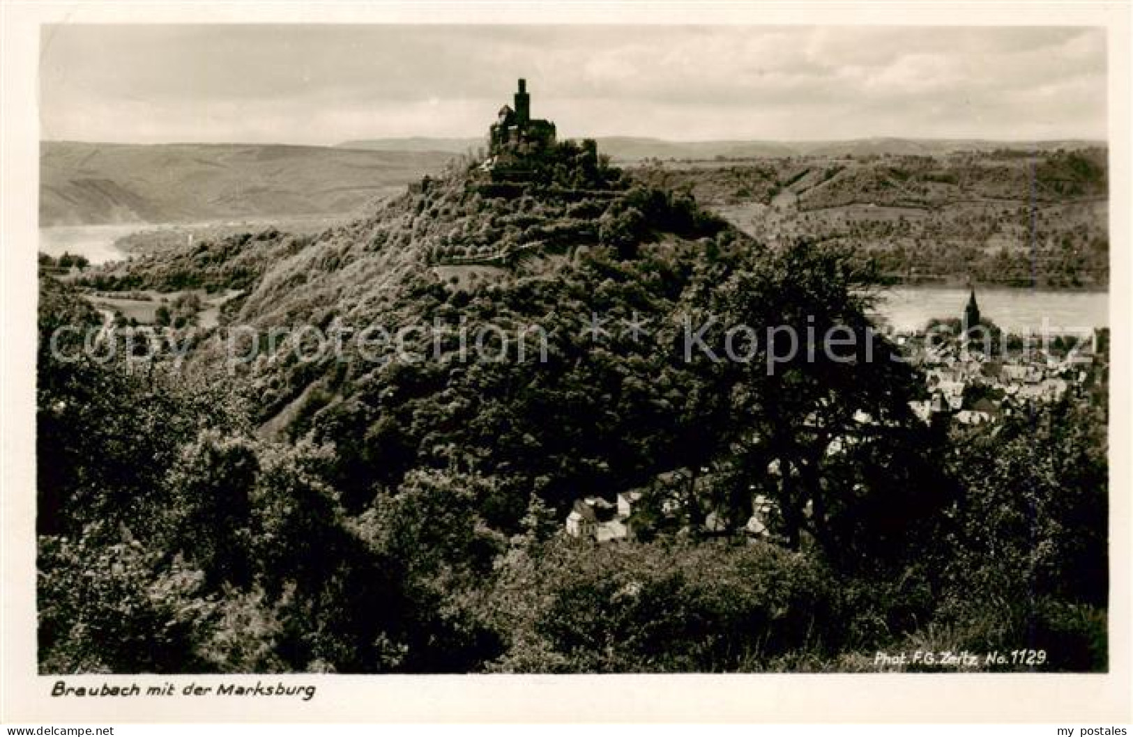 73810720 Braubach Rhein Panorama Mit Der Marksburg Braubach Rhein - Braubach