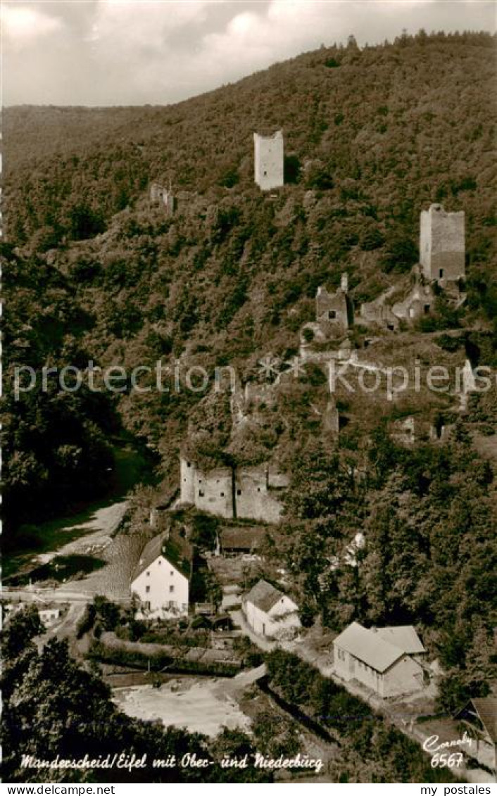 73810683 Manderscheid Eifel Mit Ober Und Niederburg Fliegeraufnahme Manderscheid - Manderscheid