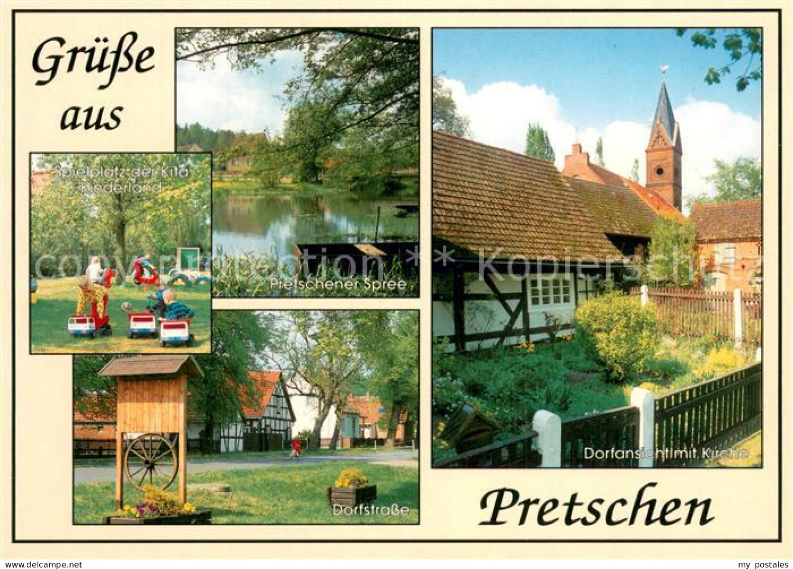 73739012 Pretschen Spielplatz Pretschener Spree Dorfastrasse Kirche Pretschen - Gross Leuthen