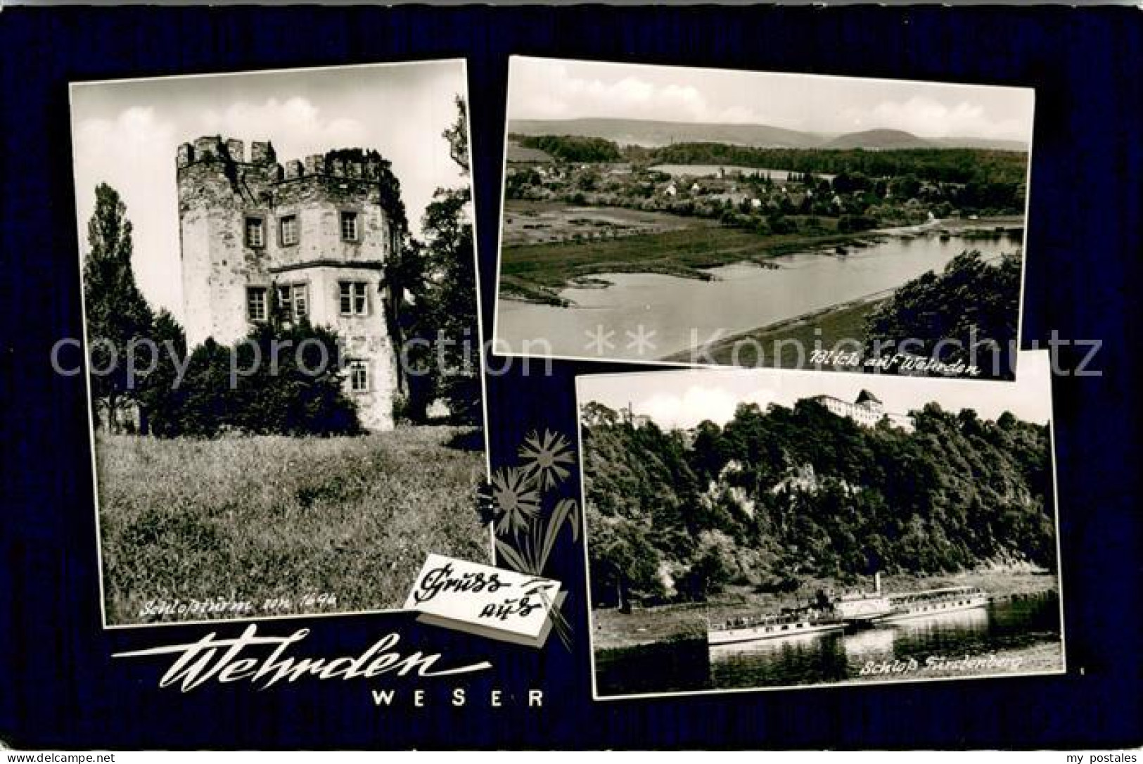 73738924 Wehrden Schlossturm Panorama Schloss Fuerstenberg Dampfer Wehrden - Beverungen