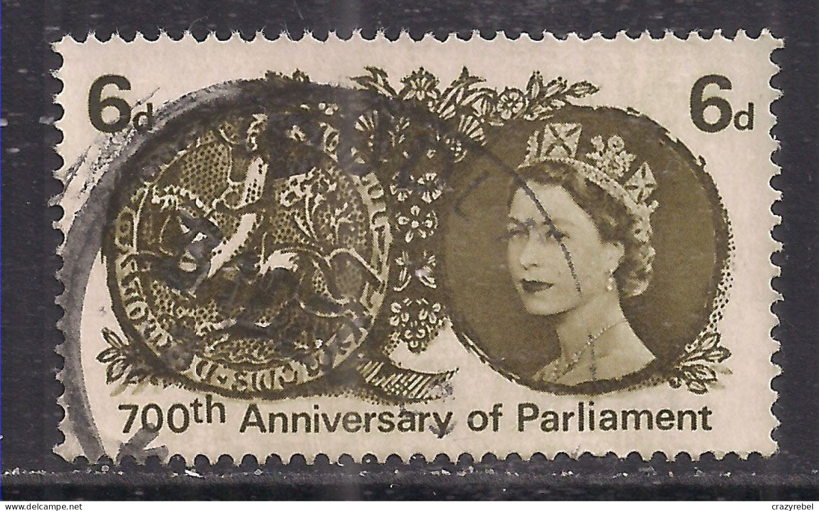 GB 1965 QE2 6d 700th Anniv. Parliament Used SG 663 ( K179 ) - Usados