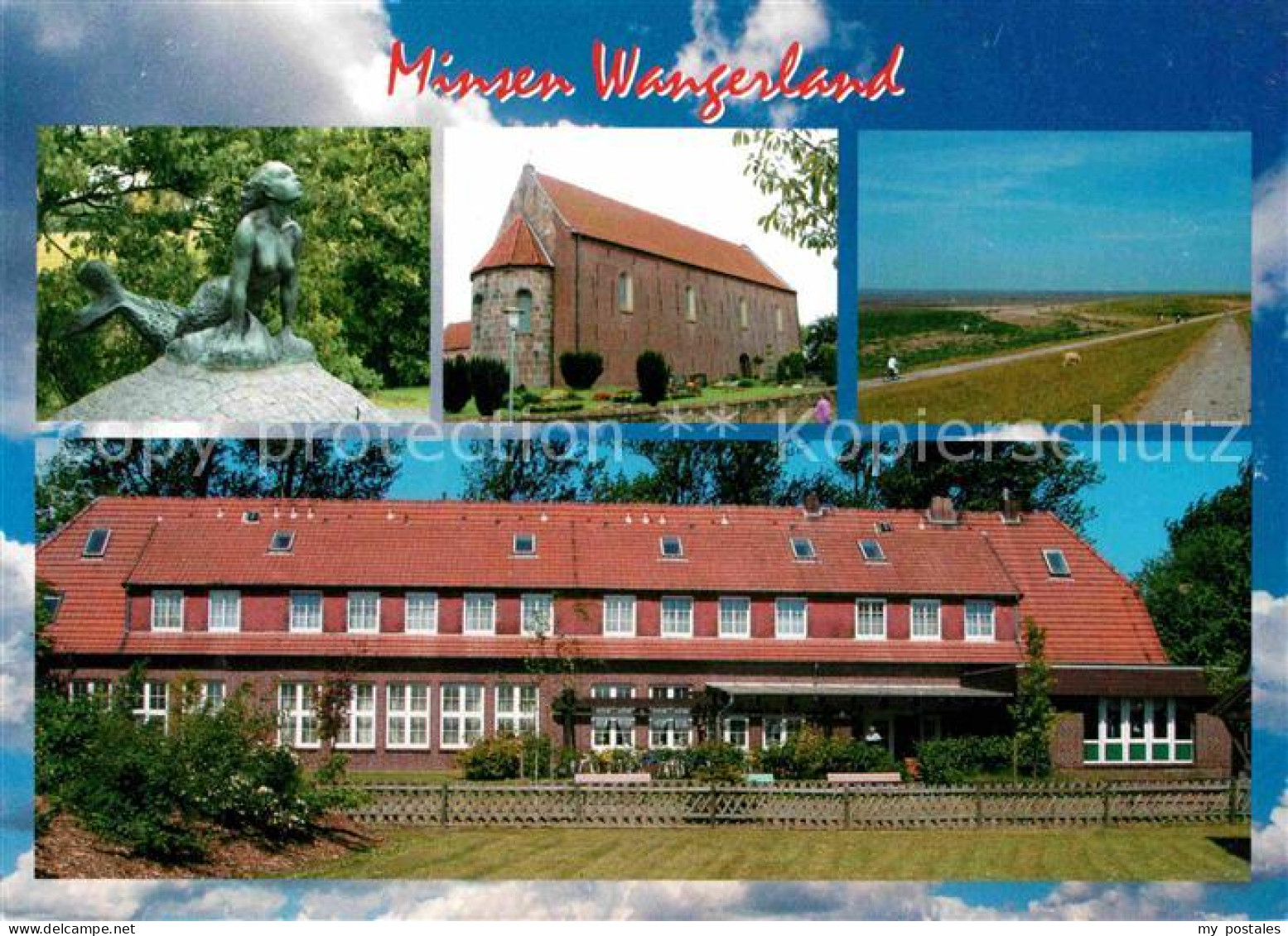 72751783 Minsen Pension Wangerland Alte Schule Skulptur Landschaftspanorama Wang - Wangerland