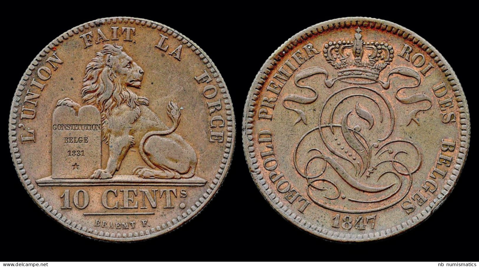 Belgium Leopold I 10 Centiem 1847 - 10 Centimes