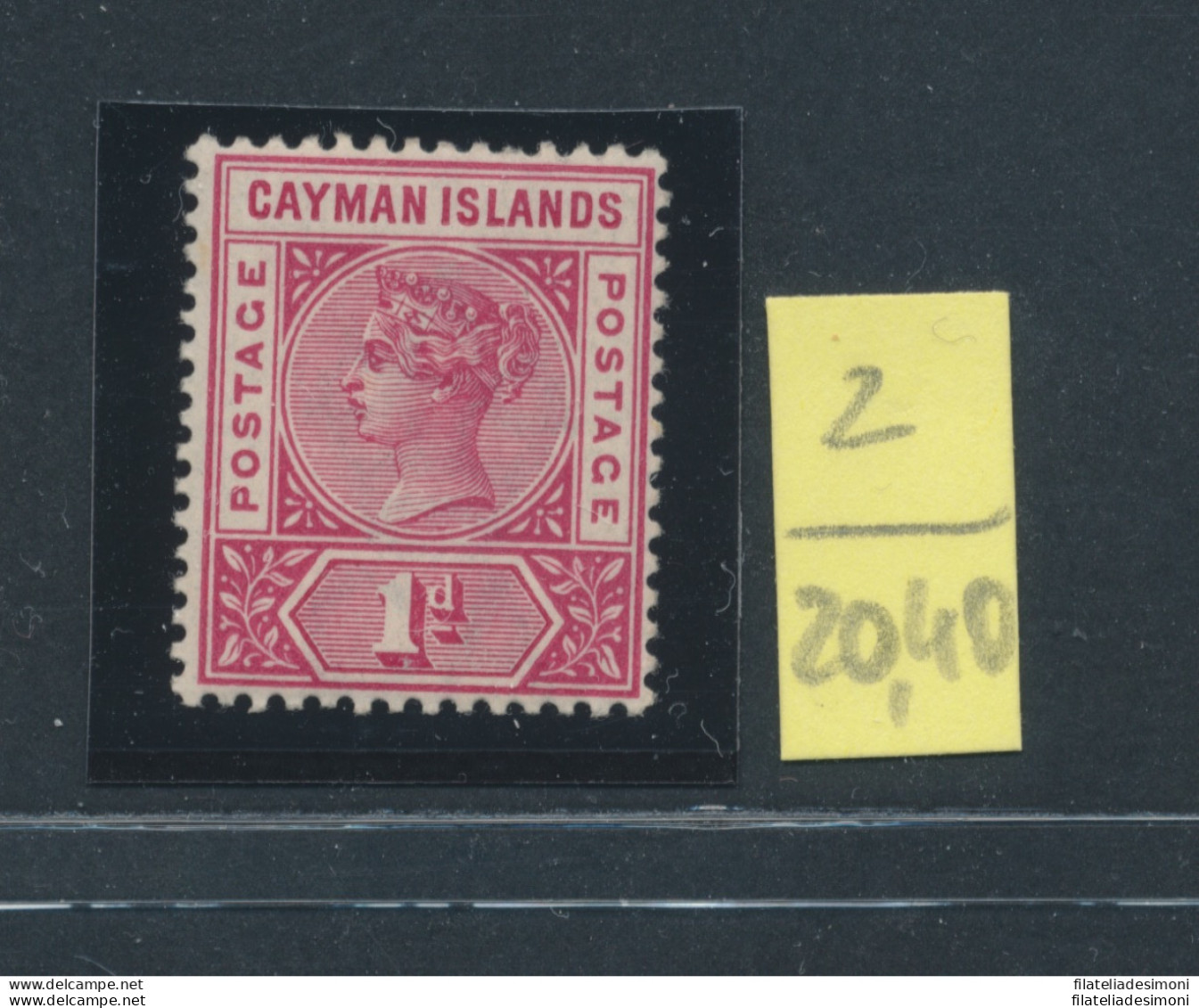 1900 CAYMAN ISLANDS, Stanley Gibbons N. 2 Rose Carmine - Regina Vittoria - MNH** - Autres & Non Classés