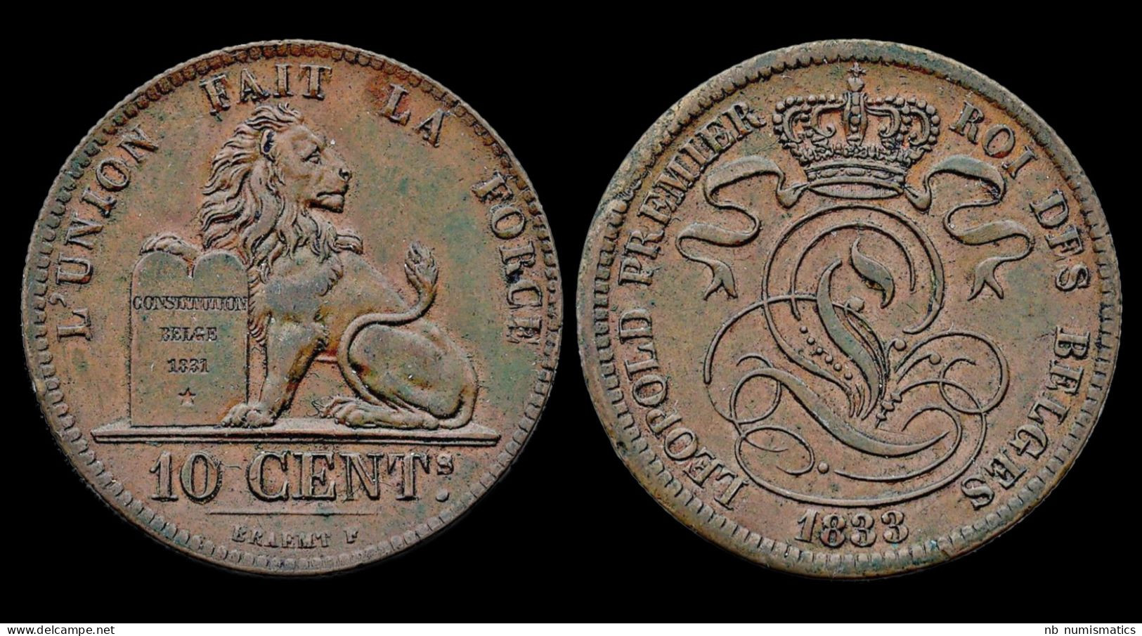 Belgium Leopold I 10 Centiem 1833 - 10 Cents
