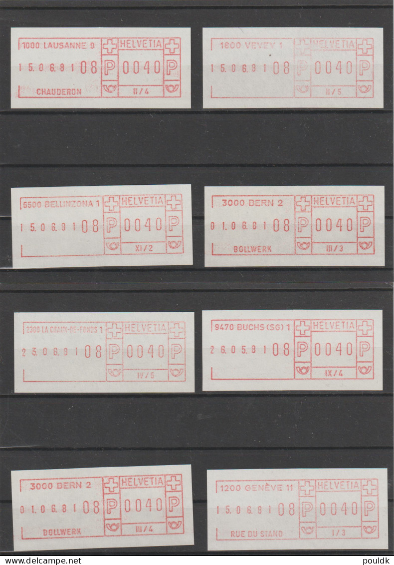 14 Mint Swiss SFS Labels From 1981. Postal Weight Approx 40 Gramms. Please Read Sales Conditions Under Image Of Lot - Timbres De Distributeurs [ATM]