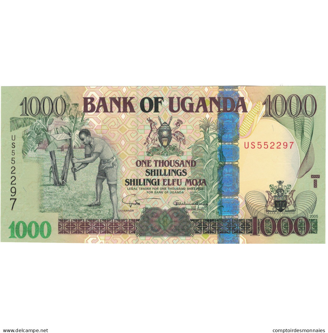 Billet, Uganda, 1000 Shillings, 2005, KM:43a, NEUF - Ouganda