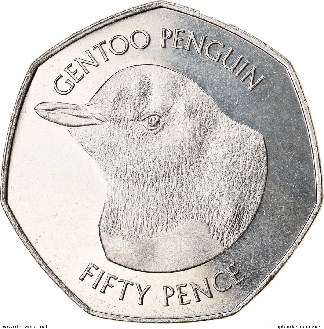 Monnaie, Falkland Islands, 50 Pence, 2018, Pingouins - Manchot Papou, FDC - Malvinas