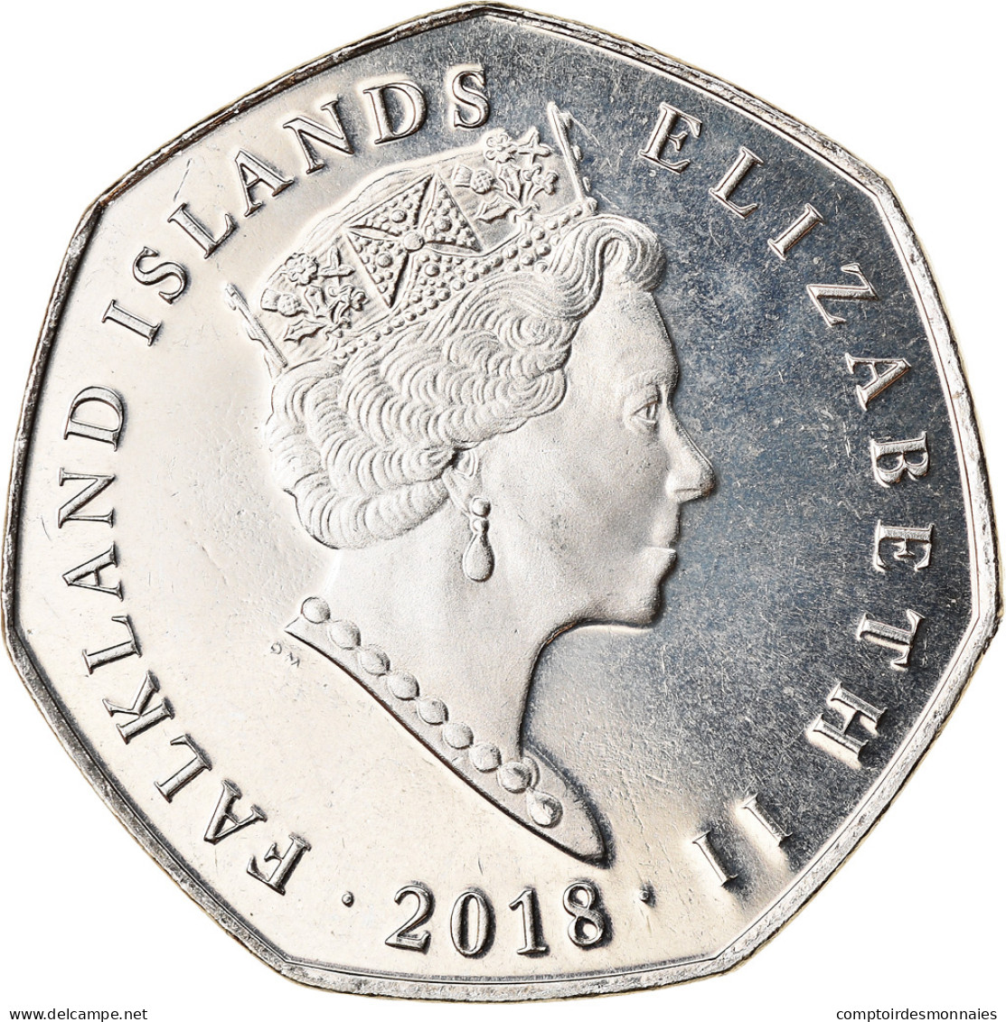 Monnaie, Falkland Islands, 50 Pence, 2018, Pingouins - Manchot Papou, FDC - Falklandeilanden