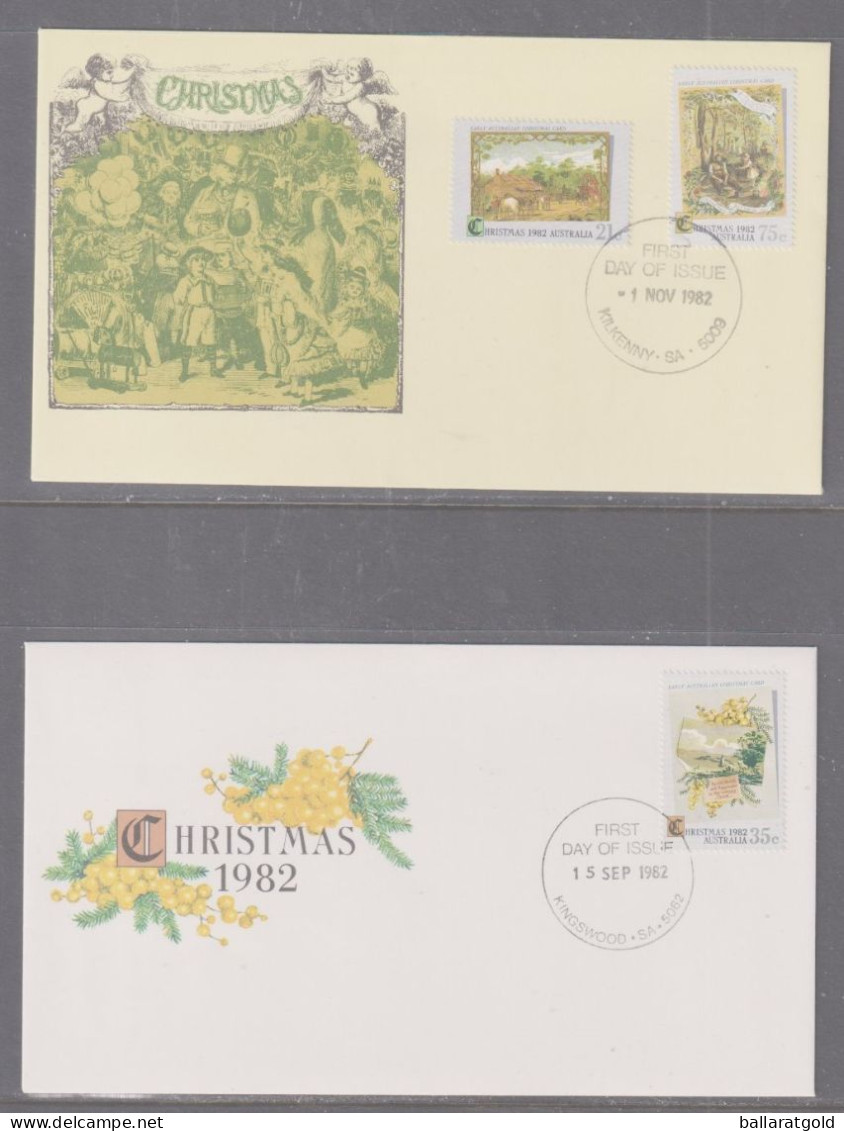 Australia 1982 - Christmas X 2 First Day Cover - Cancellation Kilkenny & Kingswood - Lettres & Documents