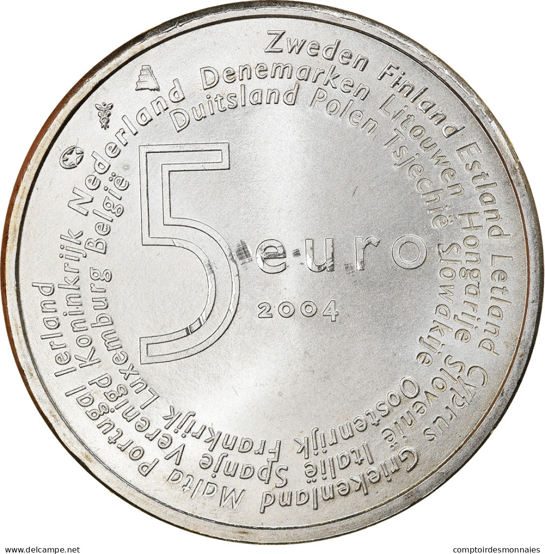 Pays-Bas, 5 Euro, 2004, Utrecht, TTB+, Argent, KM:252 - Nederland