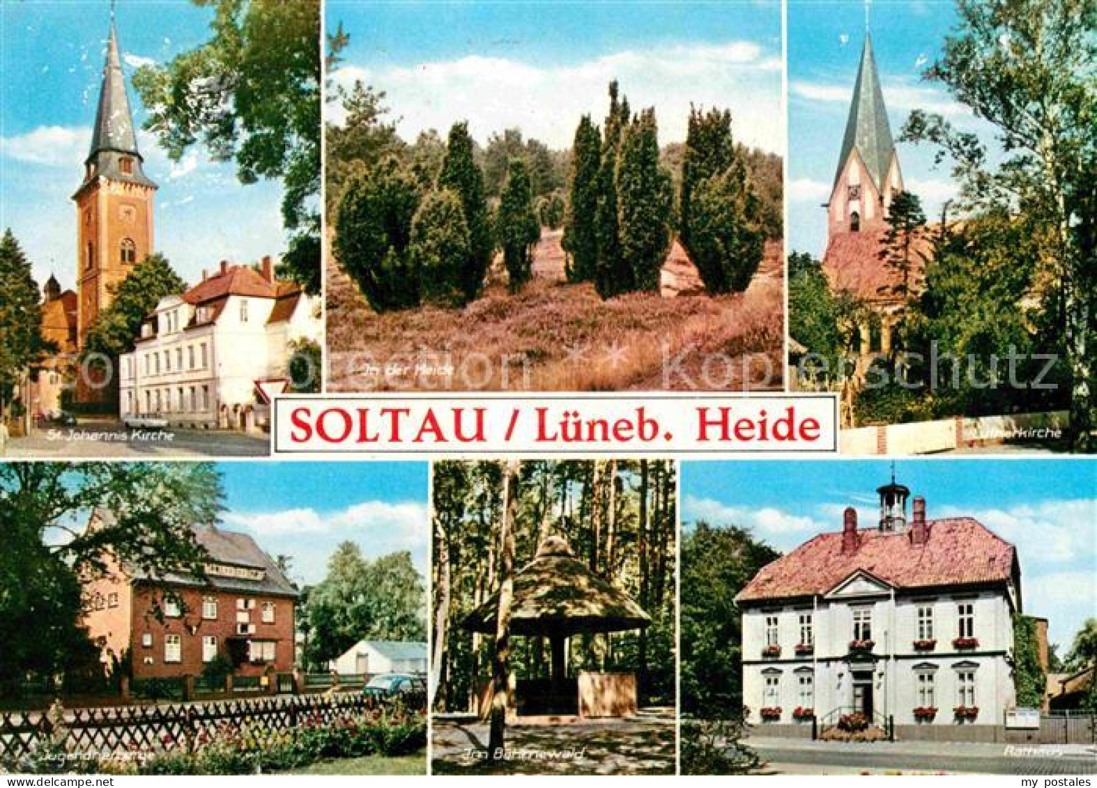 72744951 Soltau Kirche Jugendherberge Rathaus Boehmewald Pavillon Lueneburger He - Soltau