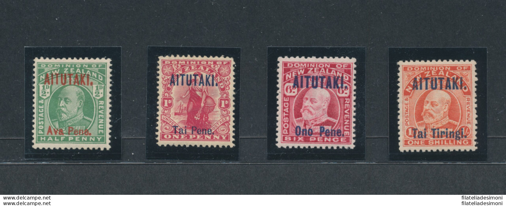 1911-16 AITUTAKI - Stanley Gibbons N. 9/12 - Overprint Aitutaki Ono Pene - MNH** - Andere & Zonder Classificatie