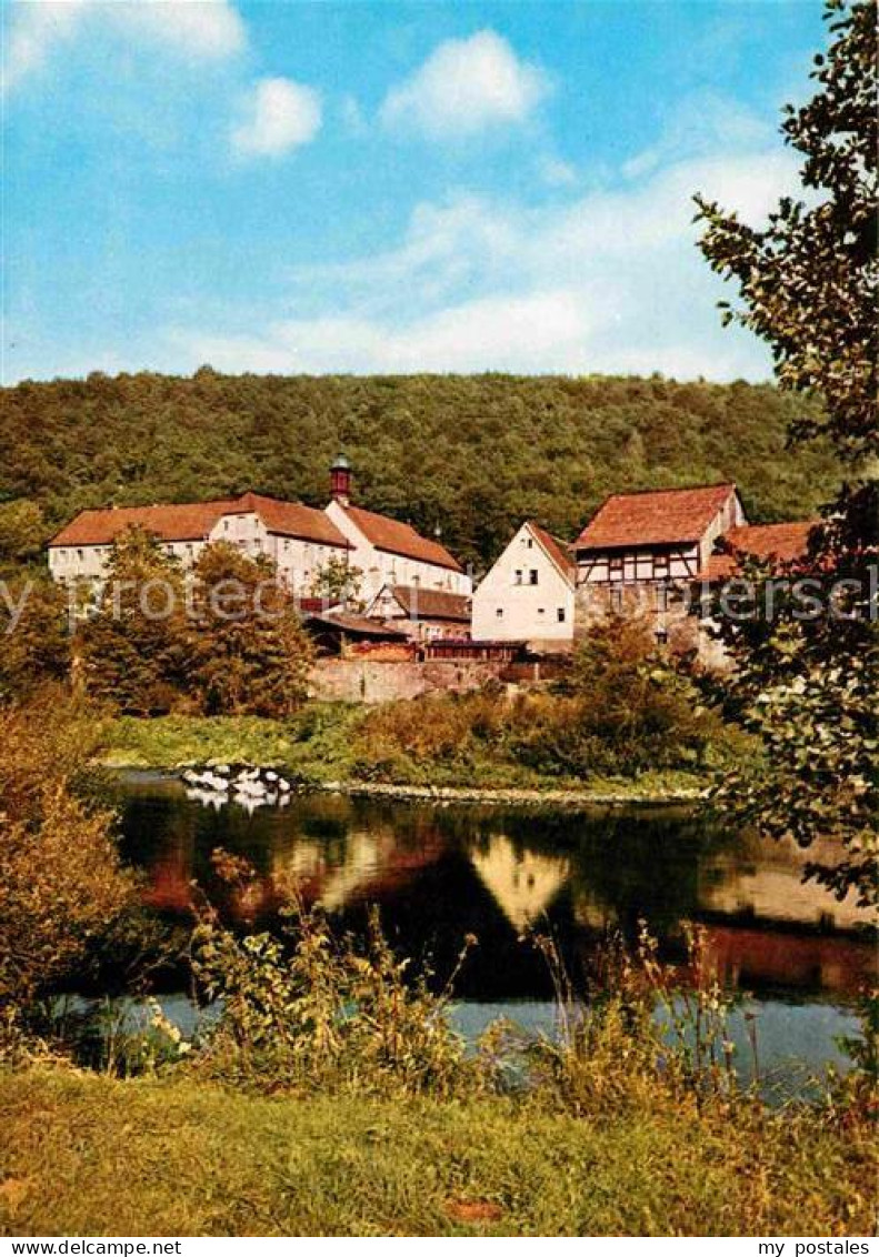 72741028 Schoenau Gemuenden Franziskaner Minoritenkloster Uferpartie An Der Saal - Gemünden