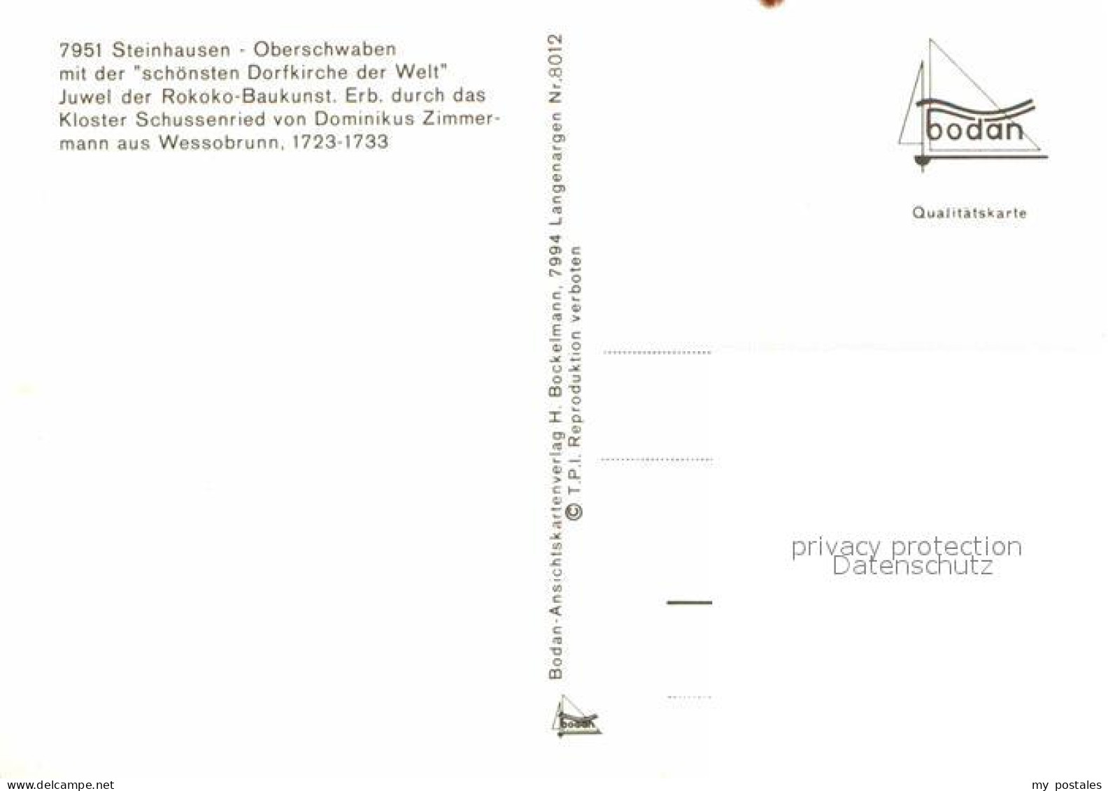72741012 Steinhausen Bad Schussenried Wallfahrtskirche Innenansicht Barock Stein - Bad Schussenried
