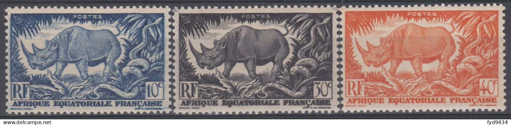 Du N° 208 Au N° 210 De L'Afrique Equatoriale Française - X X - ( E 273 ) - Rhinozerosse